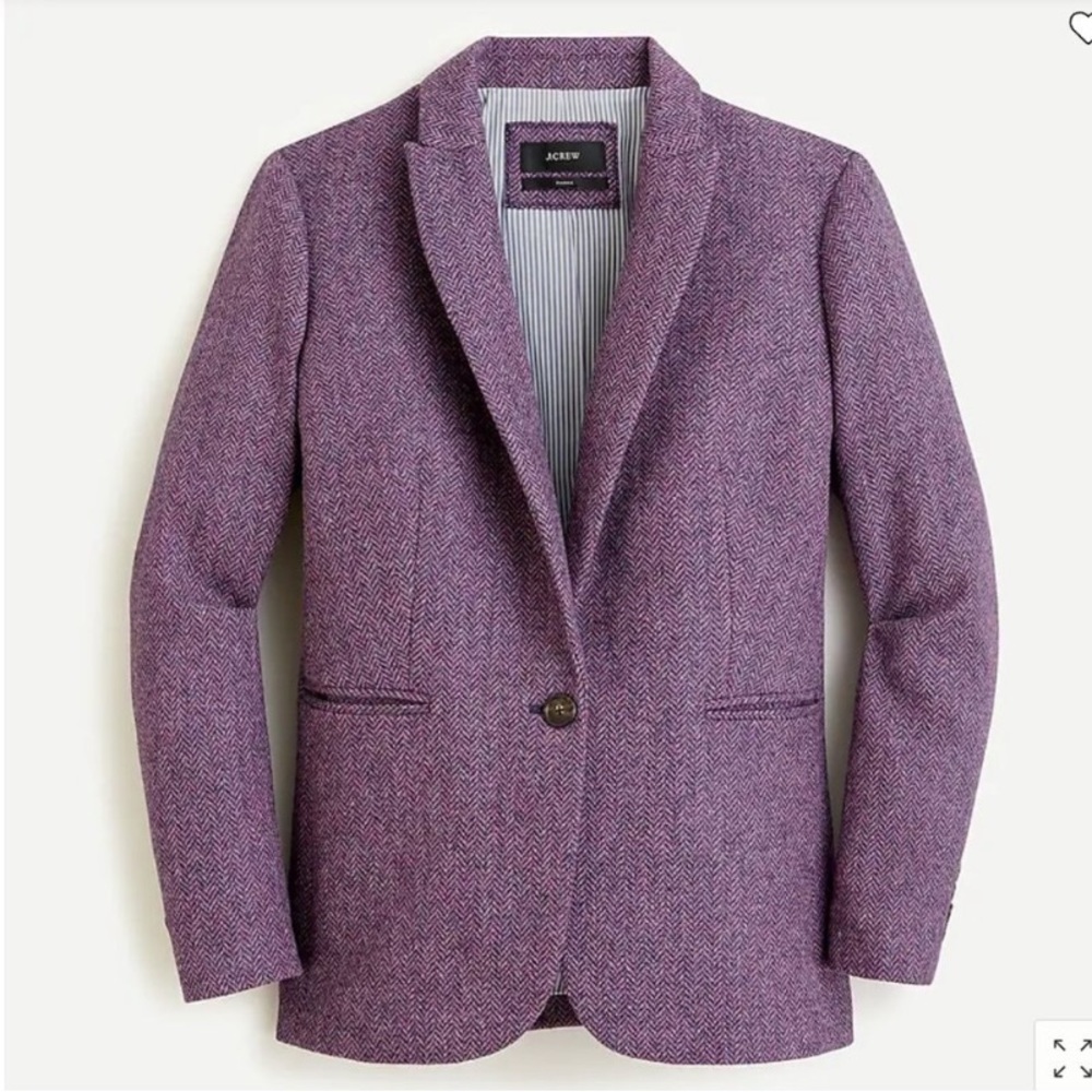 NWT J Crew Parke Blazer in Purple Pink English Wool Herringbone